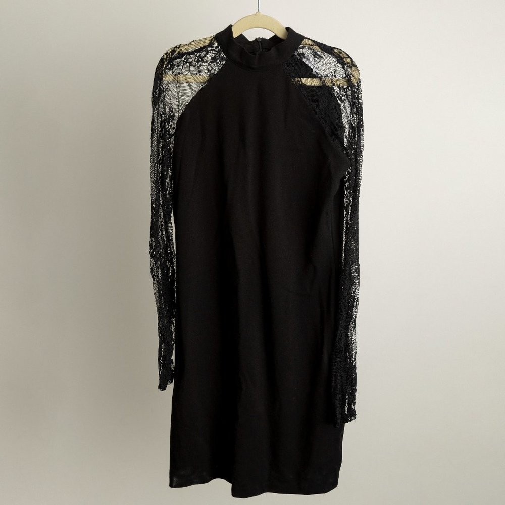 BB Dakota Lace Sleeve Black Dress